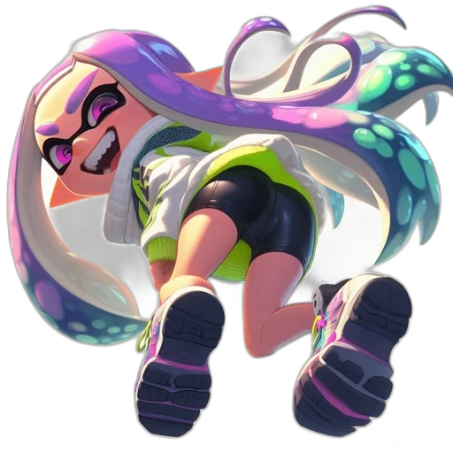 hair, weapon, dress, staff, vaporwave, concept art, watercolor, 3d render transparent PNG cut-out