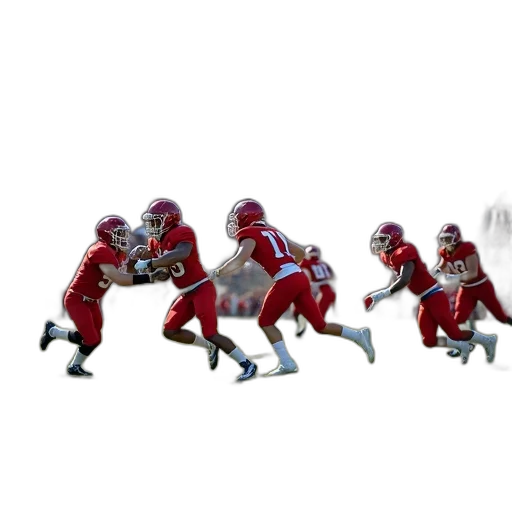 concept art, 3d render, group, teenagers, red, green, uniforms, playing transparent PNG cut-out