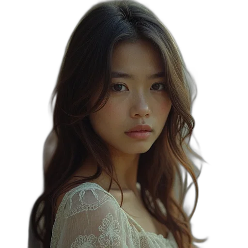 face, dress, hair, jewelry, photorealistic, oil painting, anime, fantasy art transparent PNG cut-out