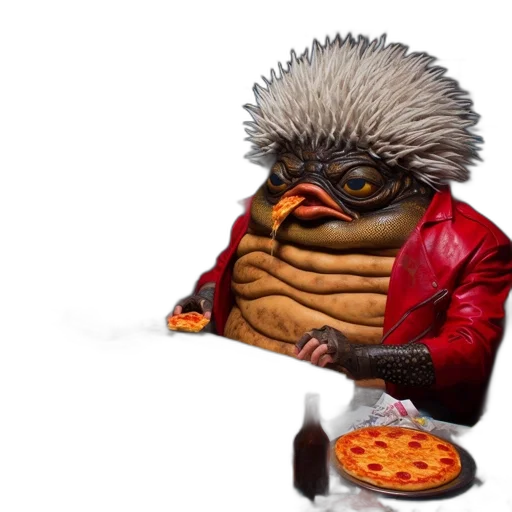 food, jacket, creature, animal, concept art, 3d render, photorealistic, cyberpunk transparent PNG cut-out