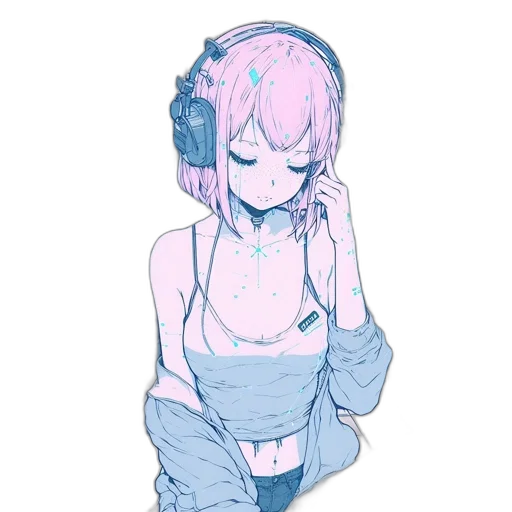 mask, robot, jacket, dress, cyberpunk, anime, vaporwave, pixel art transparent PNG cut-out