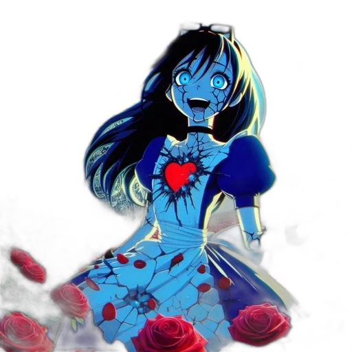 dress, jewelry, flower, anime, concept art, fantasy art, cartoon, underwater transparent PNG cut-out