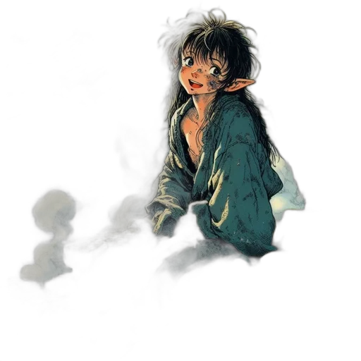 creature, dragon, staff, jacket, concept art, watercolor, comic book art, fantasy art transparent PNG cut-out