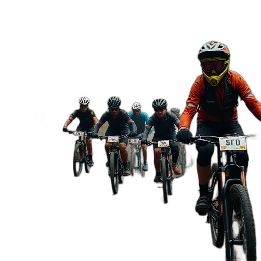 3d render, riders, line, start transparent PNG cut-out