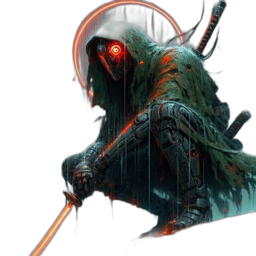 sword, creature, weapon, staff, concept art, fantasy art, cyberpunk, comic book art transparent PNG cut-out
