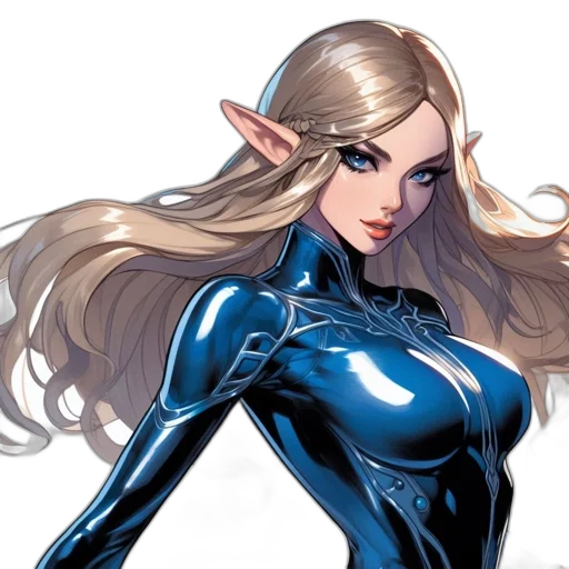 comic book art, concept art, fantasy art, cartoon, elegant, female, animated, elf transparent PNG cut-out