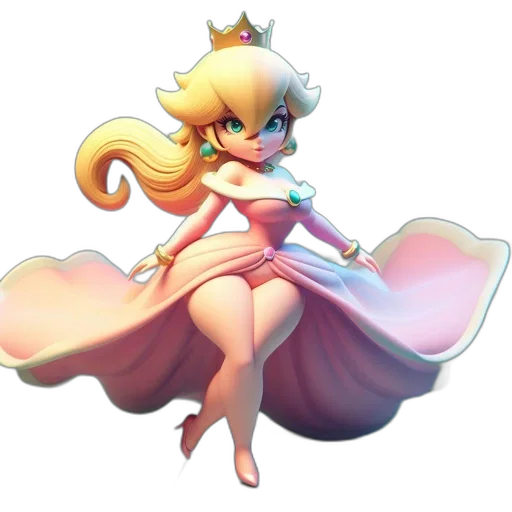 crown, dress, staff, concept art, 3d render, fantasy art, pixel art, animated transparent PNG cut-out