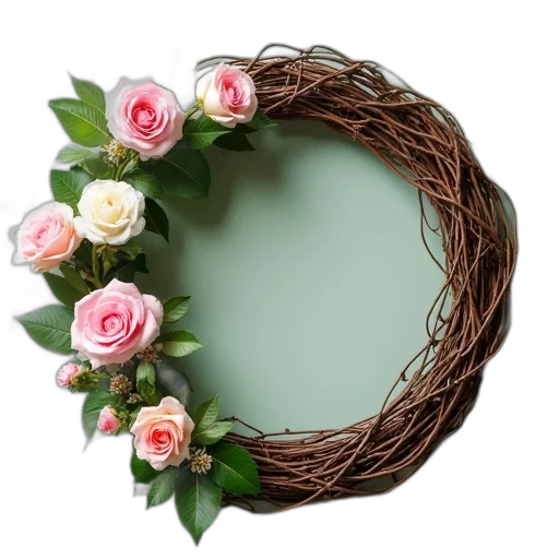 crown, jewelry, flower, hat, earth tones, circular, wreath, made transparent PNG cut-out