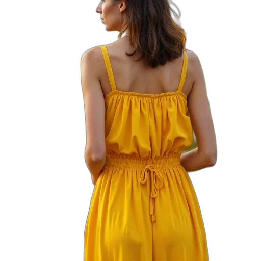 dress, photorealistic, golden, colorful, earth tones, neon, sunflower, yellow transparent PNG cut-out