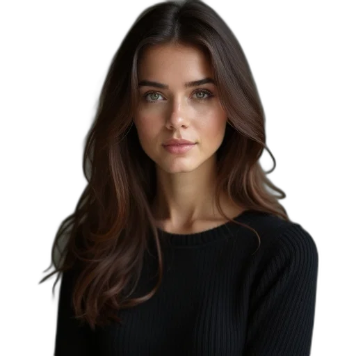 hair, face, staff, dress, photorealistic, cartoon, dark, monochrome transparent PNG cut-out