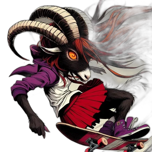 dragon, creature, concept art, fantasy art, pixel art, dark, red, goat transparent PNG cut-out
