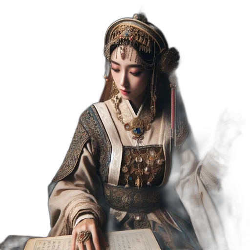 jewelry, crown, dress, sword, oil painting, photorealistic, fantasy art, concept art transparent PNG cut-out