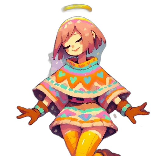 dress, robot, jacket, creature, pixel art, concept art, watercolor, vaporwave transparent PNG cut-out