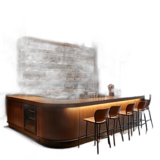 furniture, staff, 3d render, concept art, photorealistic, fog, city street, earth tones transparent PNG cut-out