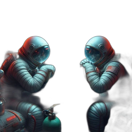 robot, mask, concept art, comic book art, cyberpunk, fantasy art, outer space, underwater transparent PNG cut-out