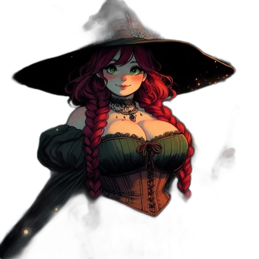 hat, staff, dress, mask, fantasy art, concept art, comic book art, pixel art transparent PNG cut-out