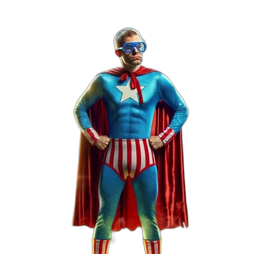 staff, 3d render, concept art, comic book art, individual, wearing, distinctive, superhero transparent PNG cut-out