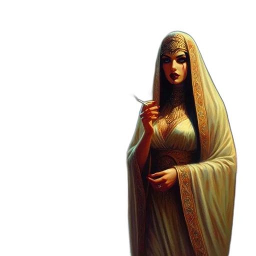 dress, sword, concept art, fantasy art, oil painting, pixel art, night, fire transparent PNG cut-out