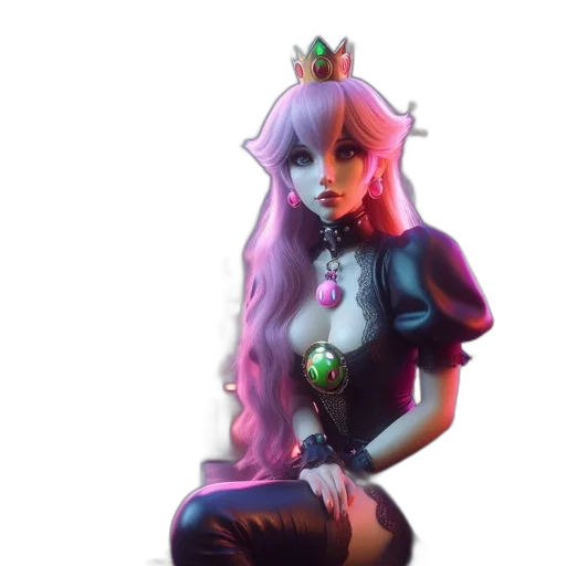 crown, staff, fantasy art, concept art, 3d render, anime, neon lights, pastel transparent PNG cut-out