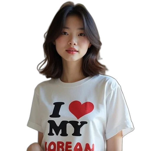 photorealistic, love, korean, mommy, shirt transparent PNG cut-out