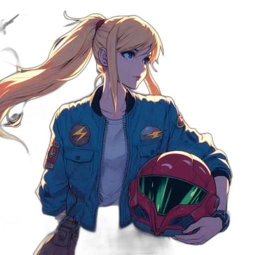 jacket, robot, weapon, crown, concept art, anime, vaporwave, cyberpunk transparent PNG cut-out