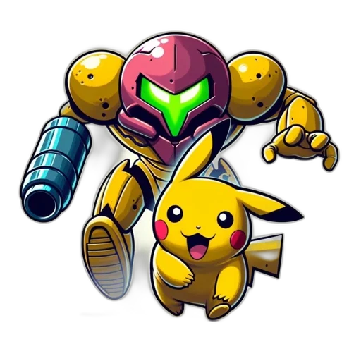 robot, weapon, animal, concept art, pixel art, comic book art, 3d render, pink transparent PNG cut-out