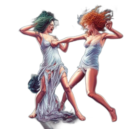 dress, hair, concept art, comic book art, fantasy art, photorealistic, fire, underwater transparent PNG cut-out