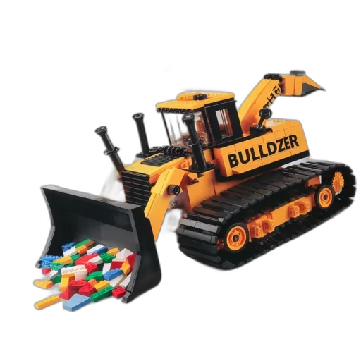 weapon, furniture, robot, 3d render, lego, box, features, humorous transparent PNG cut-out