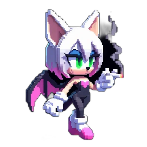 creature, staff, robot, animal, pixel art, 3d render, concept art, vaporwave transparent PNG cut-out