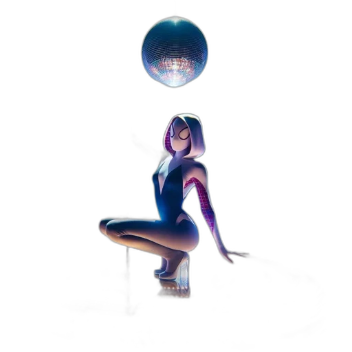 umbrella, staff, robot, dress, concept art, cyberpunk, 3d render, fantasy art transparent PNG cut-out