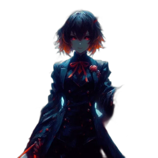 dress, jacket, weapon, sword, concept art, pixel art, anime, fantasy art transparent PNG cut-out