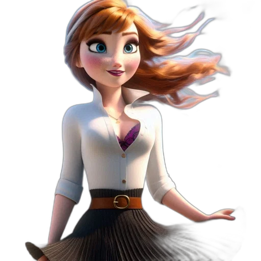 dress, staff, hair, face, 3d render, concept art, cartoon, fantasy art transparent PNG cut-out