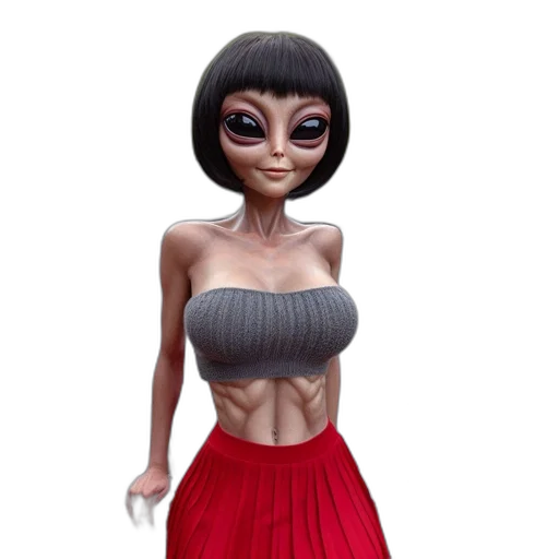 dress, robot, creature, concept art, 3d render, fantasy art, cartoon, outer space transparent PNG cut-out