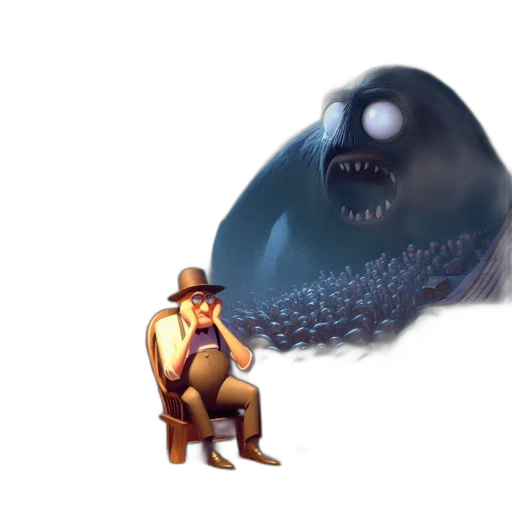 creature, hat, animal, staff, concept art, pixel art, fantasy art, 3d render transparent PNG cut-out