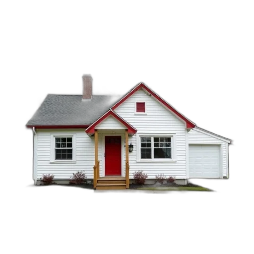 building, furniture, 3d render, photorealistic, concept art, small, white, house transparent PNG cut-out