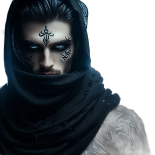face, mask, jewelry, fantasy art, concept art, photorealistic, comic book art, dark transparent PNG cut-out