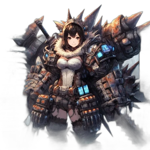 weapon, dragon, robot, sword, fantasy art, concept art, pixel art, anime transparent PNG cut-out