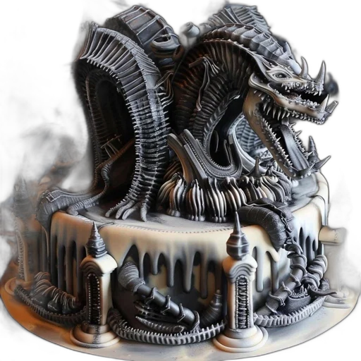 dragon, hat, crown, 3d render, concept art, fantasy art, photorealistic, white transparent PNG cut-out