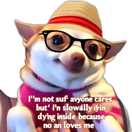 hat, animal, creature, food, vaporwave, anthropomorphized, chihuahua, donning transparent PNG cut-out