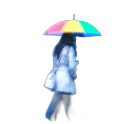umbrella, hat, dress, staff, 3d render, photorealistic, vaporwave, concept art transparent PNG cut-out