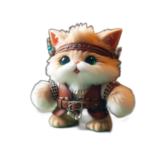staff, jewelry, animal, 3d render, photorealistic, concept art, stuffed, cat transparent PNG cut-out
