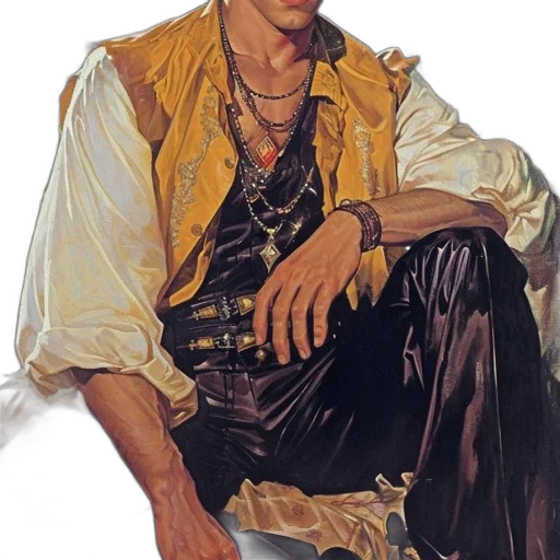 jacket, jewelry, face, staff, photorealistic, oil painting, concept art, cyberpunk transparent PNG cut-out