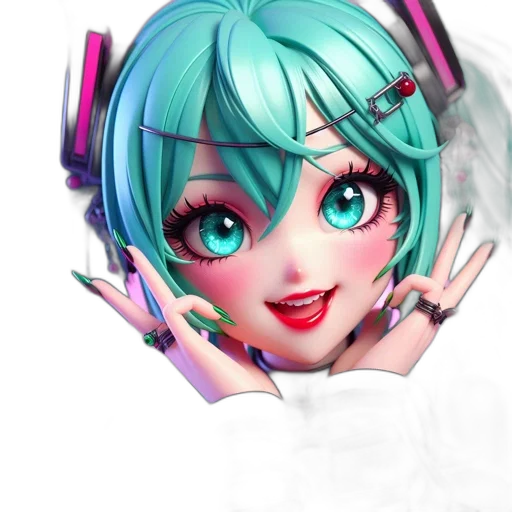 face, robot, mask, staff, 3d render, anime, vaporwave, concept art transparent PNG cut-out