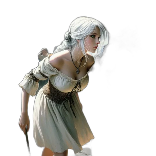 dress, staff, sword, weapon, fantasy art, concept art, comic book art, photorealistic transparent PNG cut-out