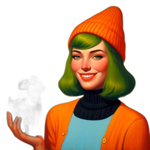 hat, face, staff, jacket, concept art, pixel art, fantasy art, 3d render transparent PNG cut-out