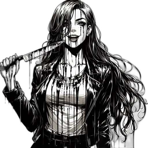 staff, weapon, sword, face, comic book art, concept art, cyberpunk, anime transparent PNG cut-out