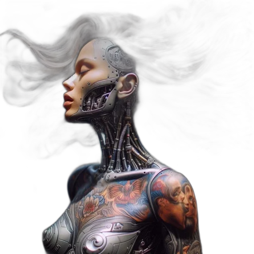 robot, face, cyberpunk, concept art transparent PNG cut-out