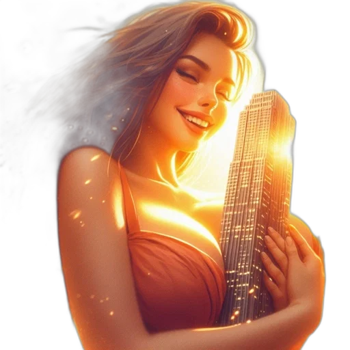 dress, fantasy art, concept art, photorealistic, comic book art, fire, sunset, golden transparent PNG cut-out
