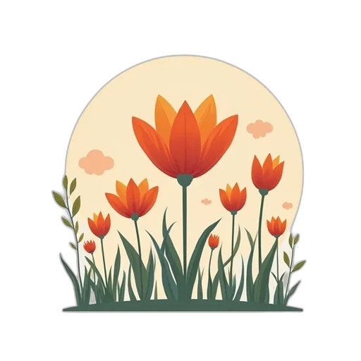 flower, crown, watercolor, 3d render transparent PNG cut-out