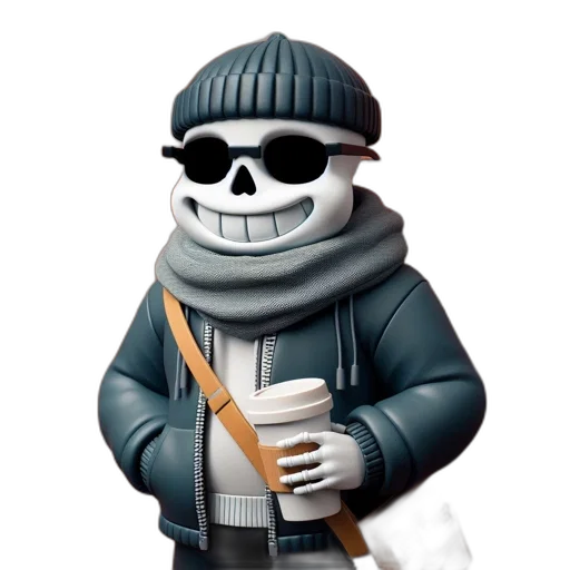 jacket, staff, hat, 3d render, concept art, cartoon, pixel art, monochrome transparent PNG cut-out